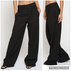 NWT Sans Souci double waistband pants Black size M